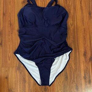 NWT Aimage navy one piece ruched swimsuit size xxl